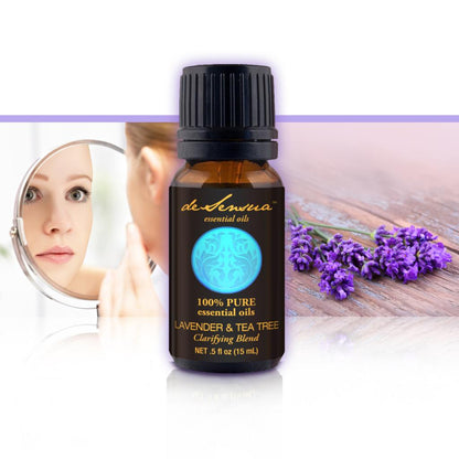 LAVENDER &amp; TEA TREE, Clarifying Blend  –  Helps Clean Up and Relieve Acne, Rashes and Even Wounds. Your Ultimate Weapon for Clean, Unblemished Skin