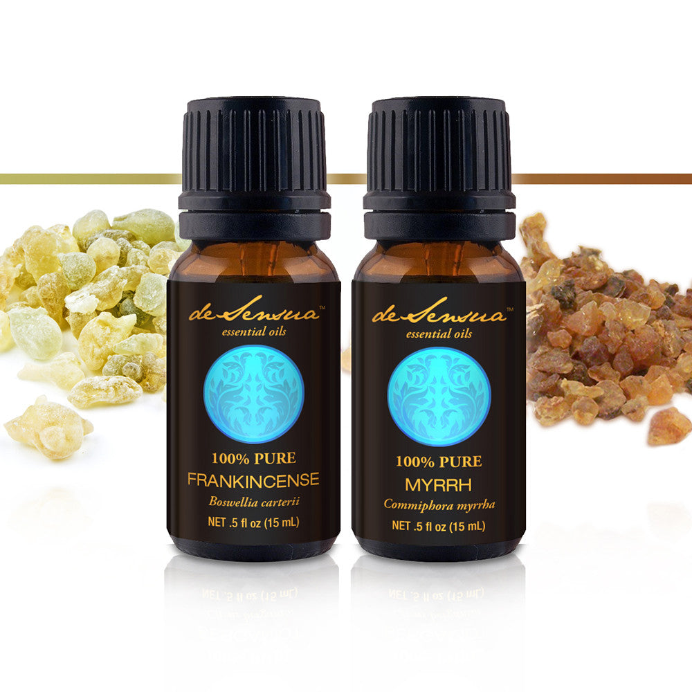 FRANKINCENSE AND MYRRH ESSENTIAL OIL GIFT SET - A Stylish Gift of Real Substance, with these Oils of 100% Proven Purity