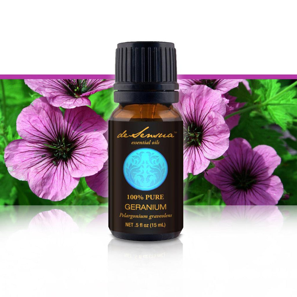 GERANIUM ESSENTIAL OIL - of 100% Proven Purity - Most Popular for Promoting Calmness and Clear Healthy Skin