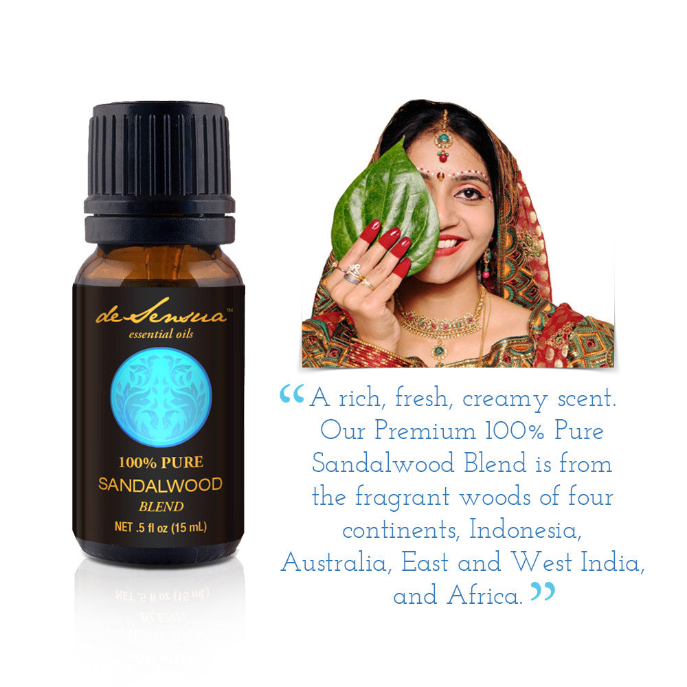 Pure Sandalwood Essential Oil for Sleep, Calm, Libido - deSensua