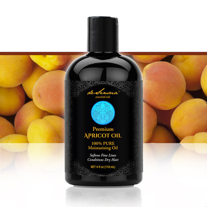 APRICOT OIL  – Soften Fine Lines, Condition Dry Hair and Soothe Irritated Skin. Rich in Essential Poly-Unsaturated Fatty Acids, with a Delicate Texture