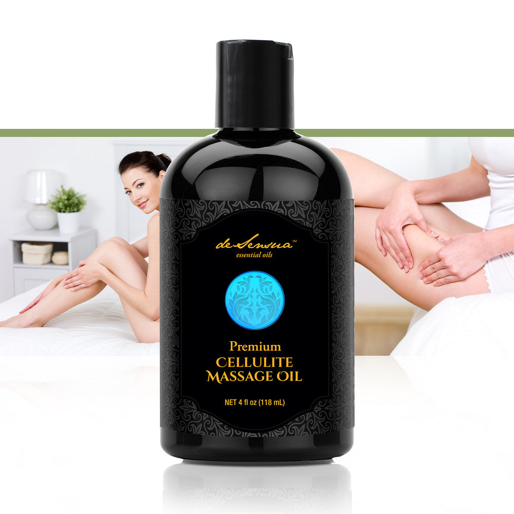 CELLULITE MASSAGE OIL  –  Powerful Botanical Elixir Helps Reduce the Appearance of Cellulite. Stimulates Blood Circulation, Smoothes Down Skin and Smells Divine!